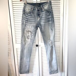 Amiri Slim Cherub Jeans Men’s Size 31 light wash distressed